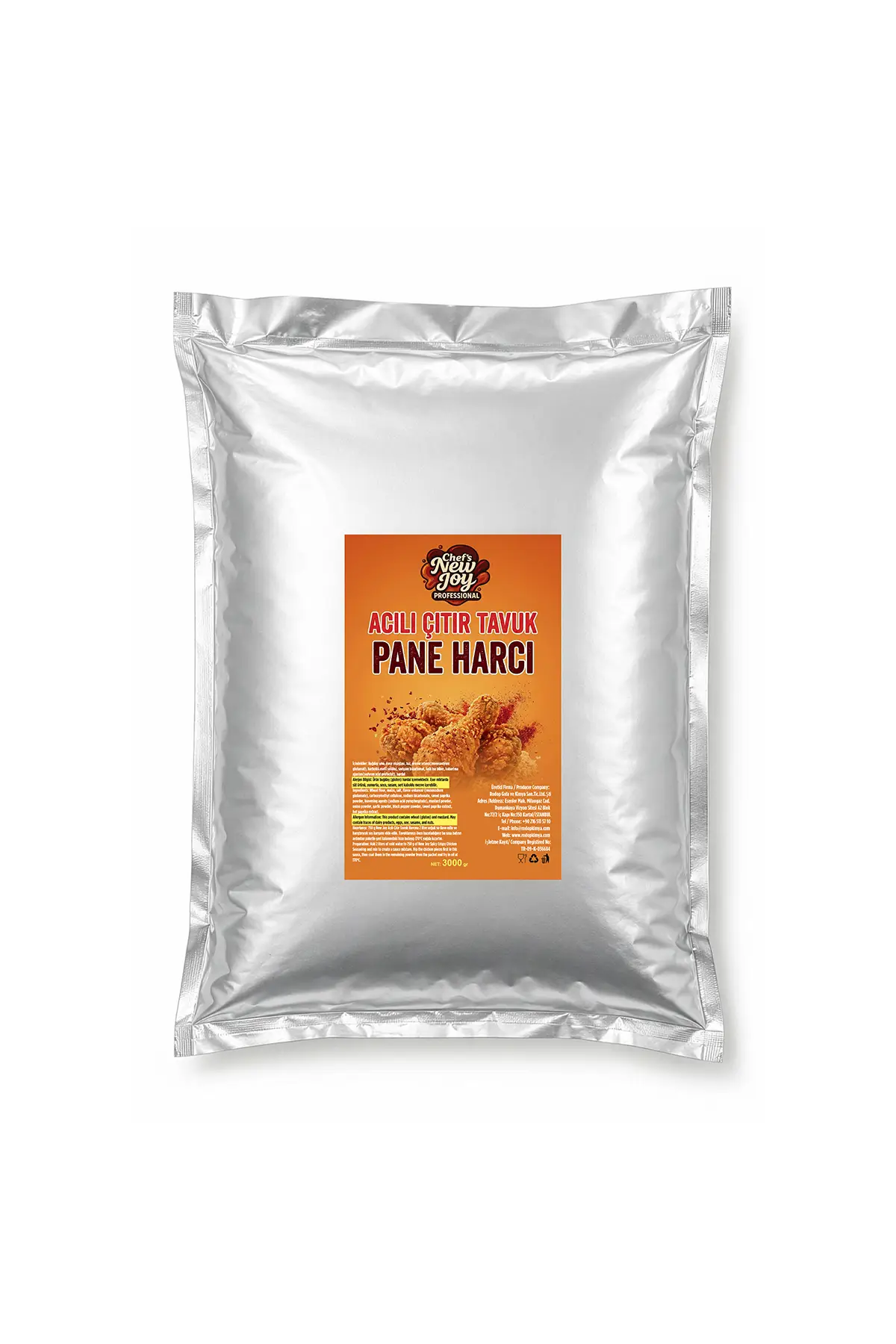 Acılı Çıtır Tavuk Pane Harcı 3000 gr Acılı Kaplama Harcı