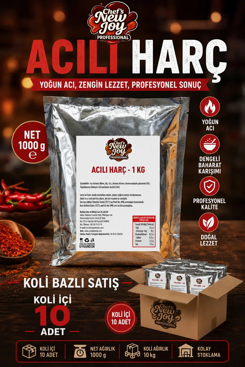 Acılı Harç 1000 G x 10 Adet - 1 Koli (Koli Bazlı Avantaj Paketi)