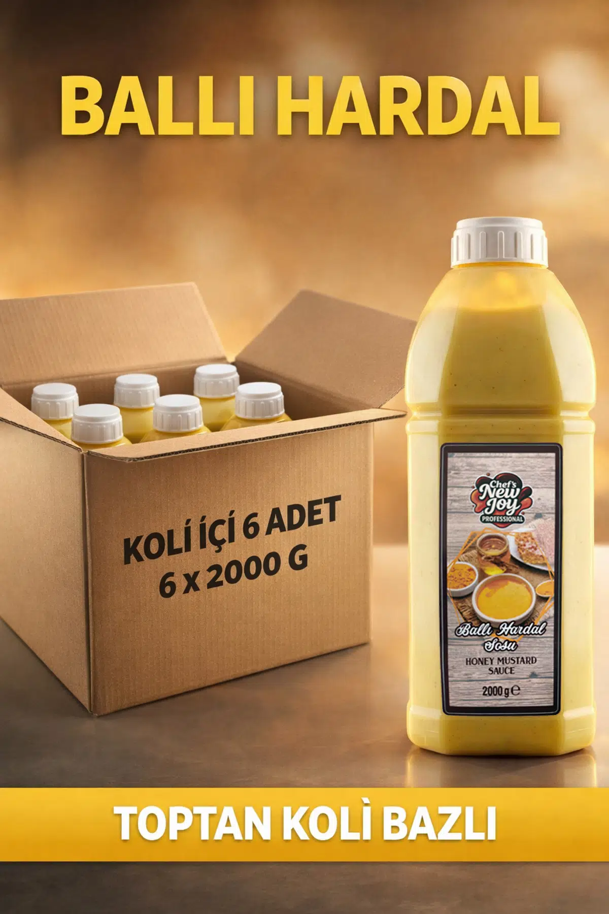Ballı Hardal Sosu 2000 G x 6 Adet - 1 Koli (Koli Bazlı Avantaj Paketi)