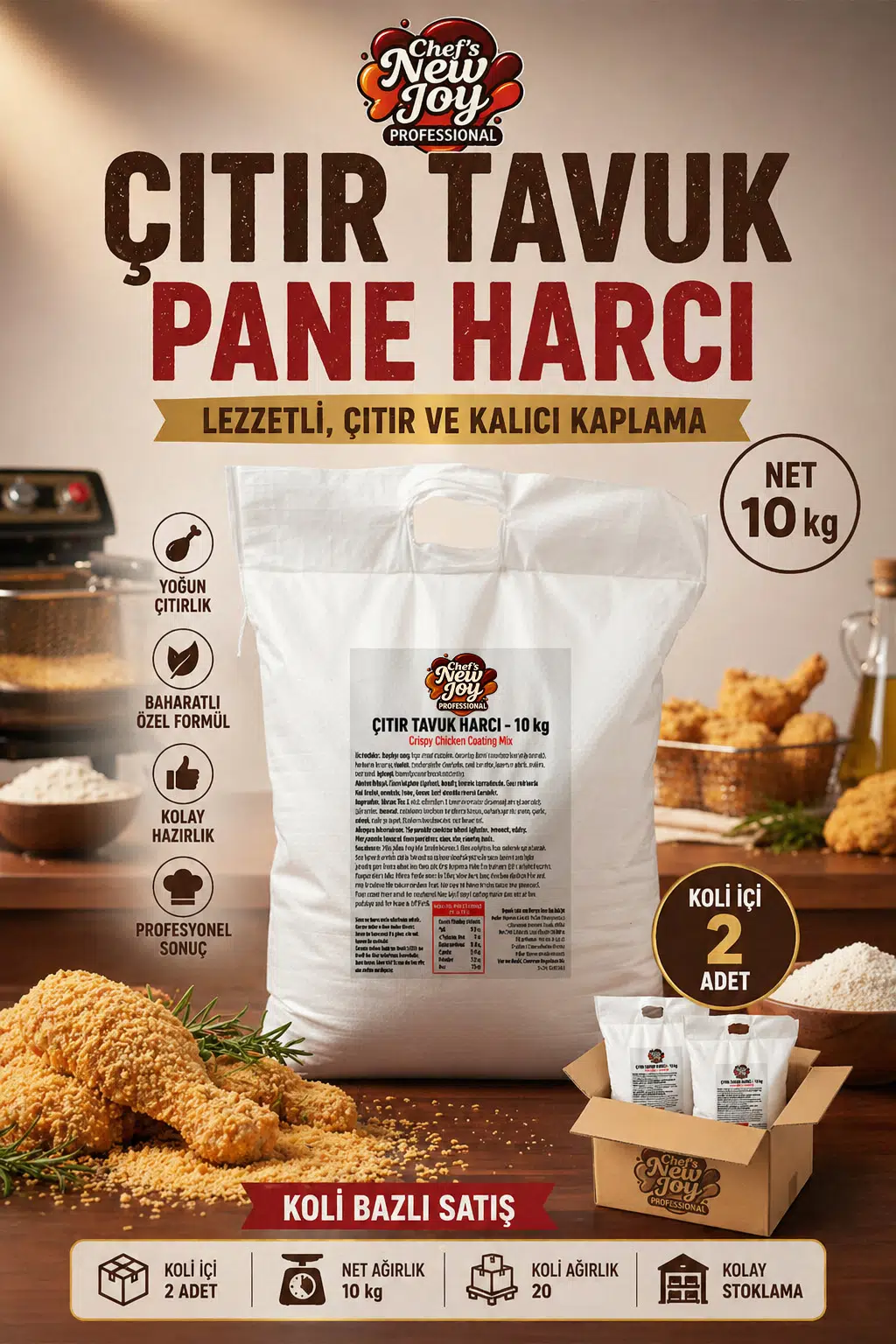 Çıtır Tavuk Pane Harcı 10 KG X 2 Adet - 1 Koli (Koli Bazlı Avantaj Paketi)