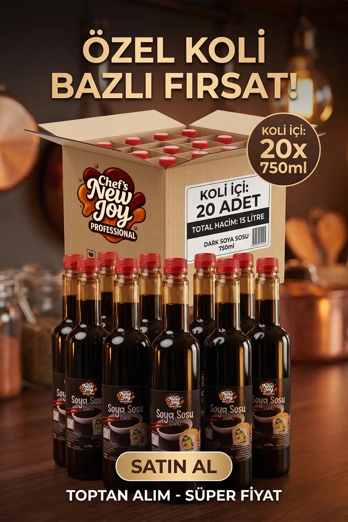 Dark Soya Sosu 750 ML x 20 Adet - 1 Koli (Koli Bazlı Avantaj Paketi)