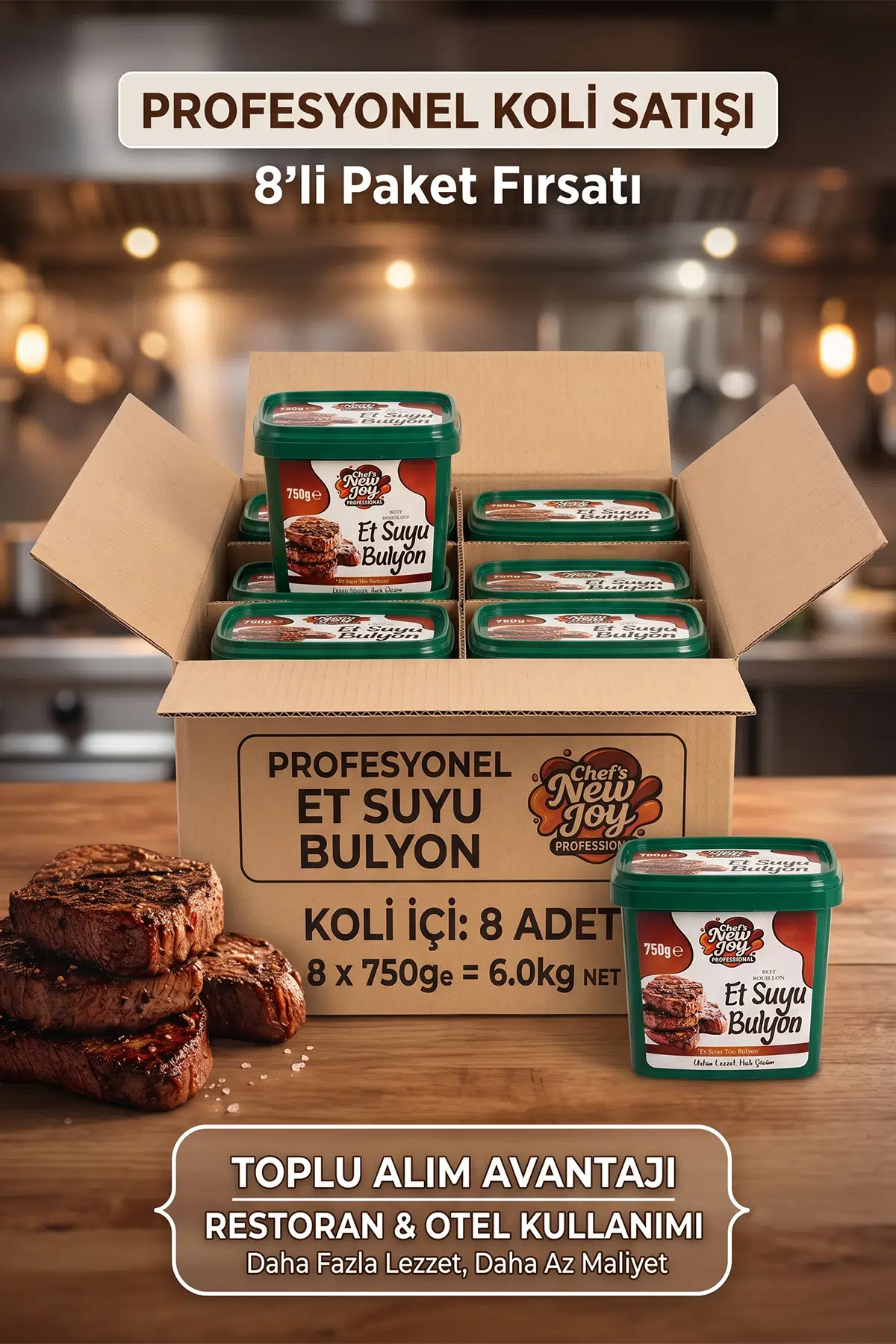 Et Bulyon 750 G x 8 Adet - 1 Koli (Koli Bazlı Avantaj Paketi)