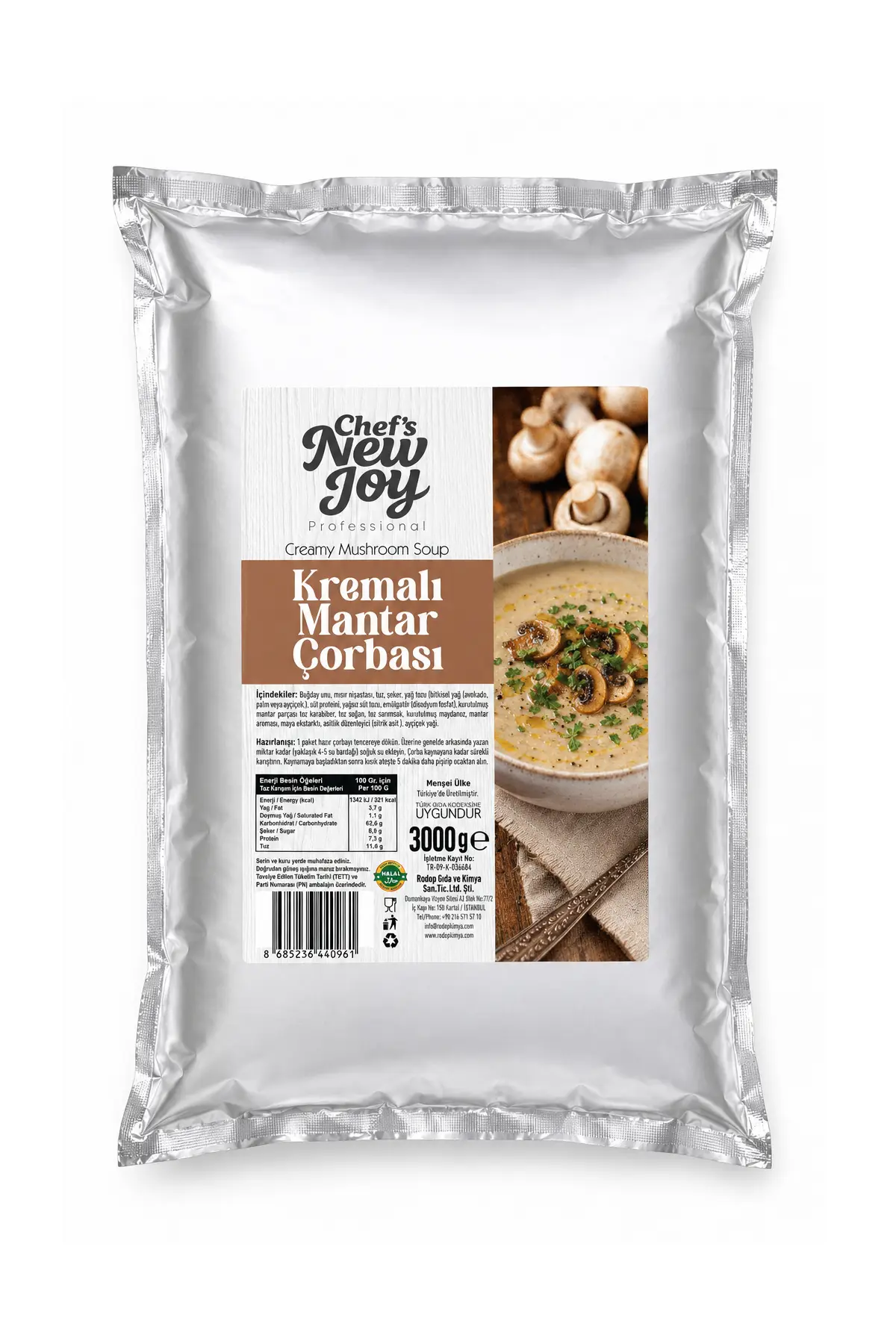 Kremalı Mantar Çorbası 3000 gr Creamy Mushroom Soup Hazır Çorba