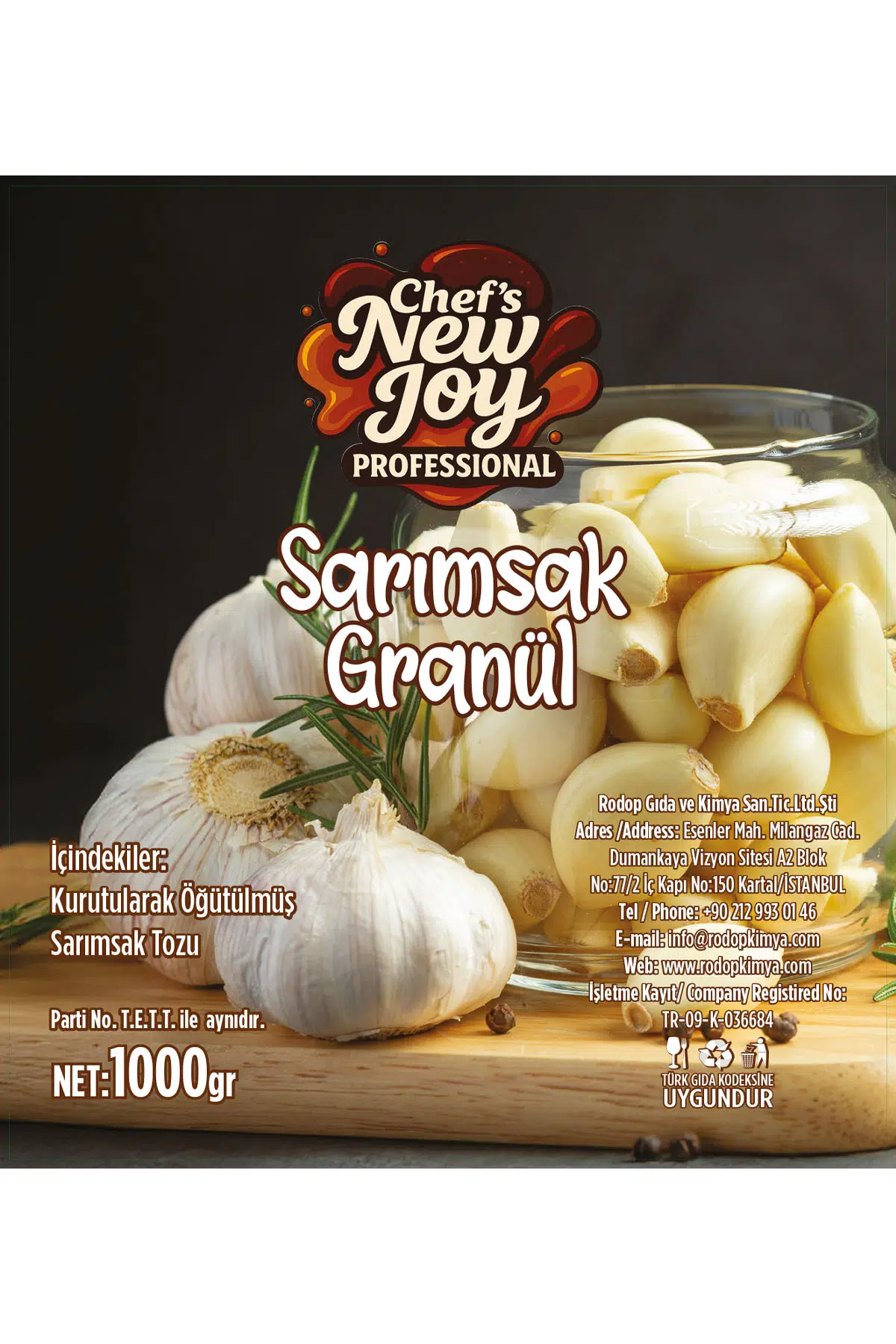 Sarımsak Granül 1000 gr Garlic Granules