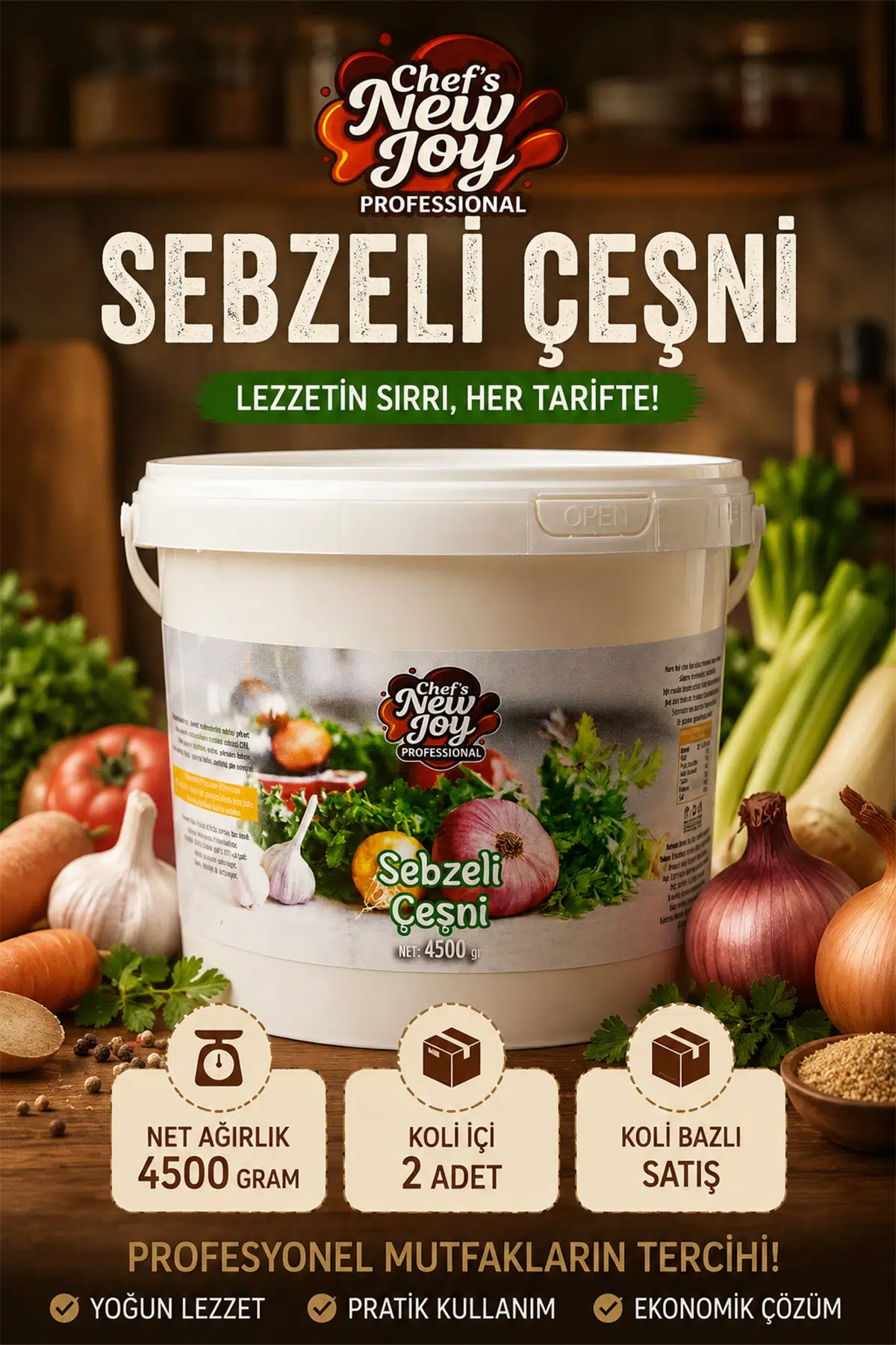 Sebzeli Çeşni 4500 G X 2 Adet - 1 Koli (Koli Bazlı Avantaj Paketi)
