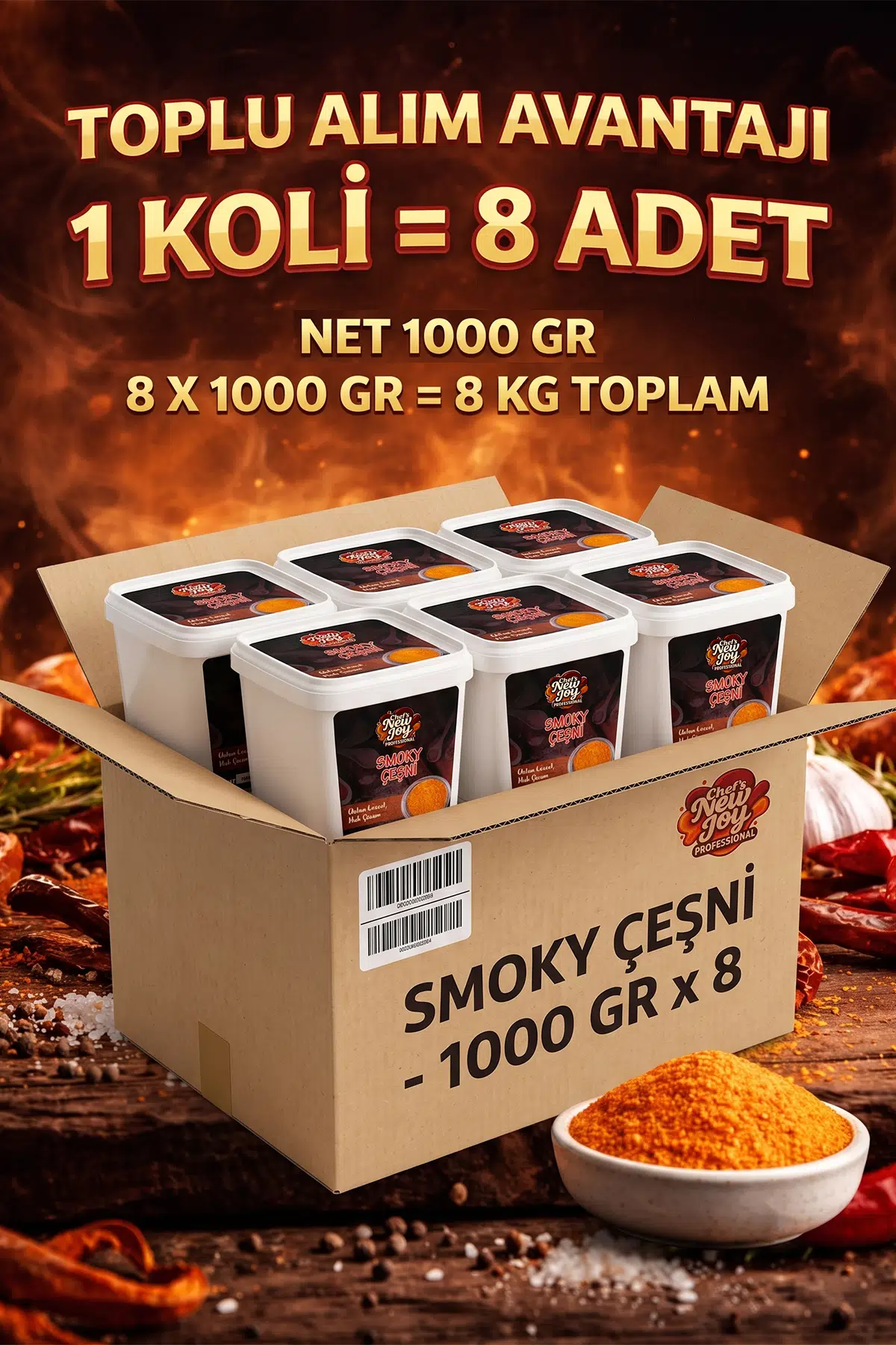 Smoky Çeşni 1000 G x 8 Adet - 1 Koli (Koli Bazlı Avantaj Paketi)