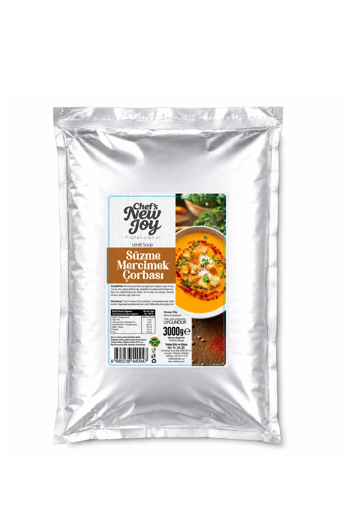 Süzme Mercimek Çorbası 3000 gr Lentil Soup Hazır Çorba