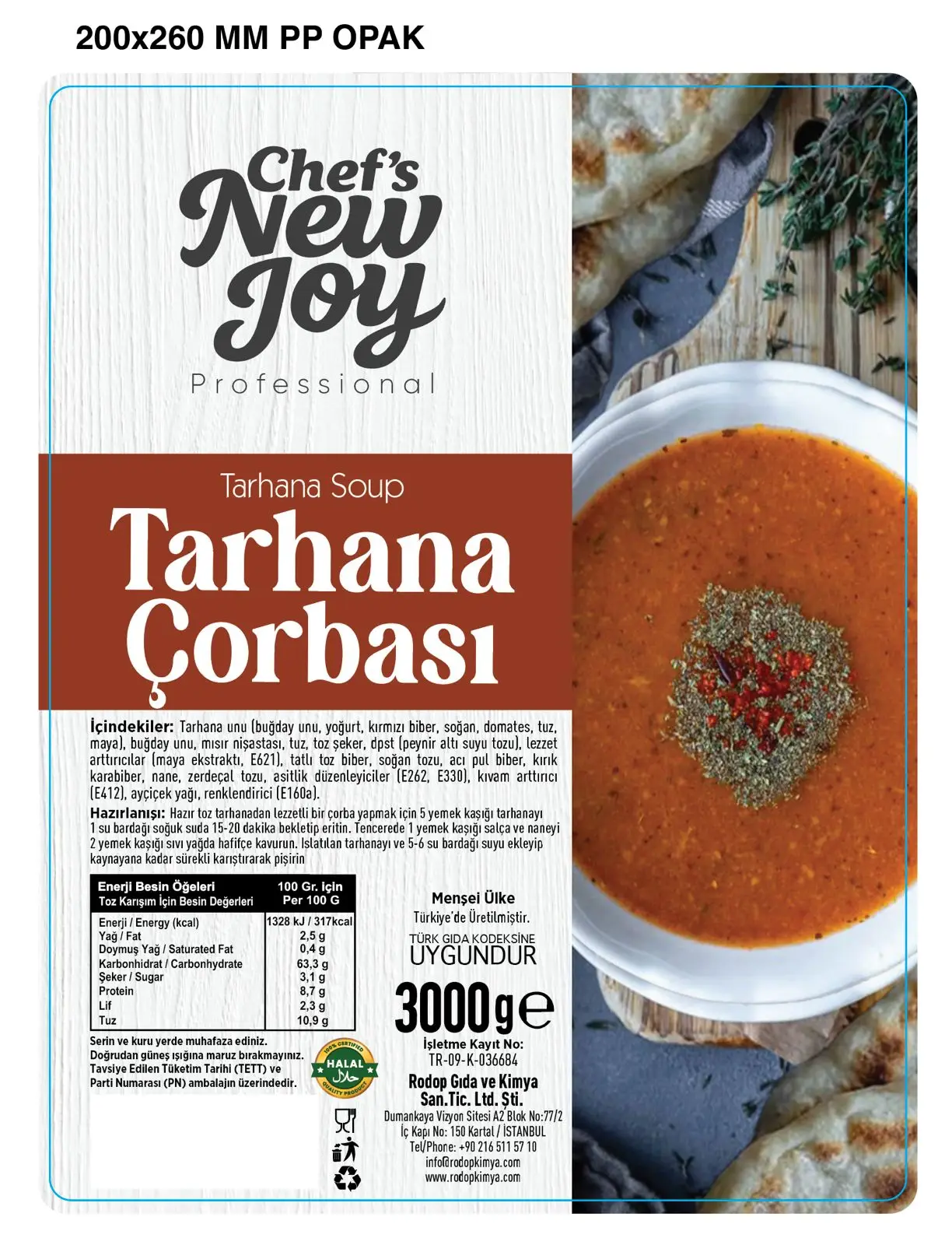 Tarhana Çorbası 3000 G X 6 Adet - 1 Koli Ekonomik Paket (Koli Bazlı Toptan)