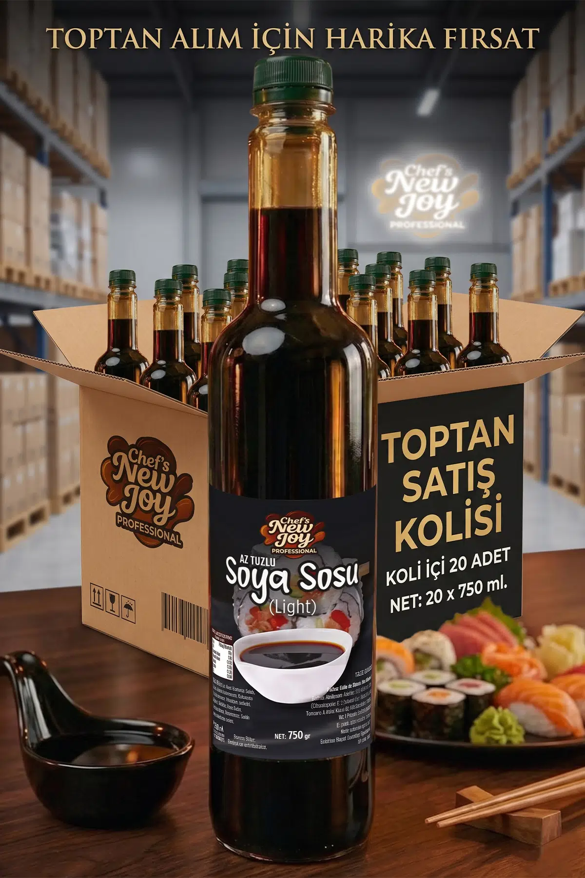 Tuzu Azaltılmış Soya Sosu 750 ML x 20 Adet - 1 Koli (Koli Bazlı Avantaj Paketi)